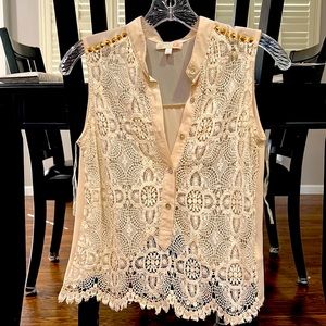 GB tank lace tank top with studded details on shoulders